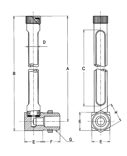 協和 耐熱・耐薬品性パイプ式オイルゲージ ( KLPC-500PFA-M14 ) (株)協和 (メーカー取寄) ネット直販 aema